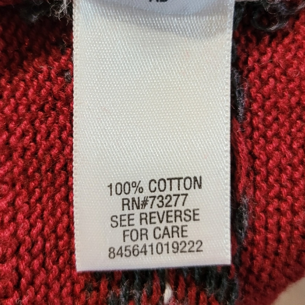 Croft & Barrow Knit Sweater Red Striped Accents XL 100% Cotton - Picture 5 of 5